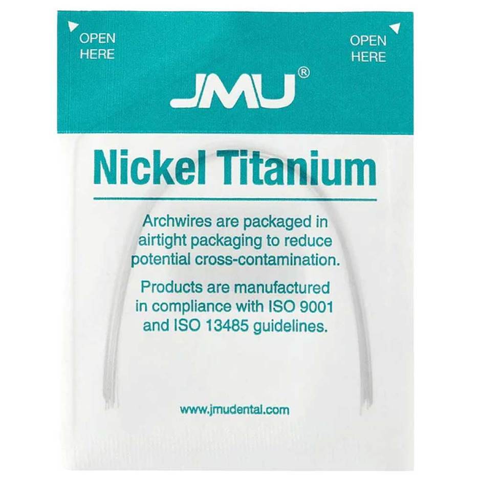 JMU Nickel Titanium Alloy Archwire, .021″ x .025″ Upper, 10/Pk