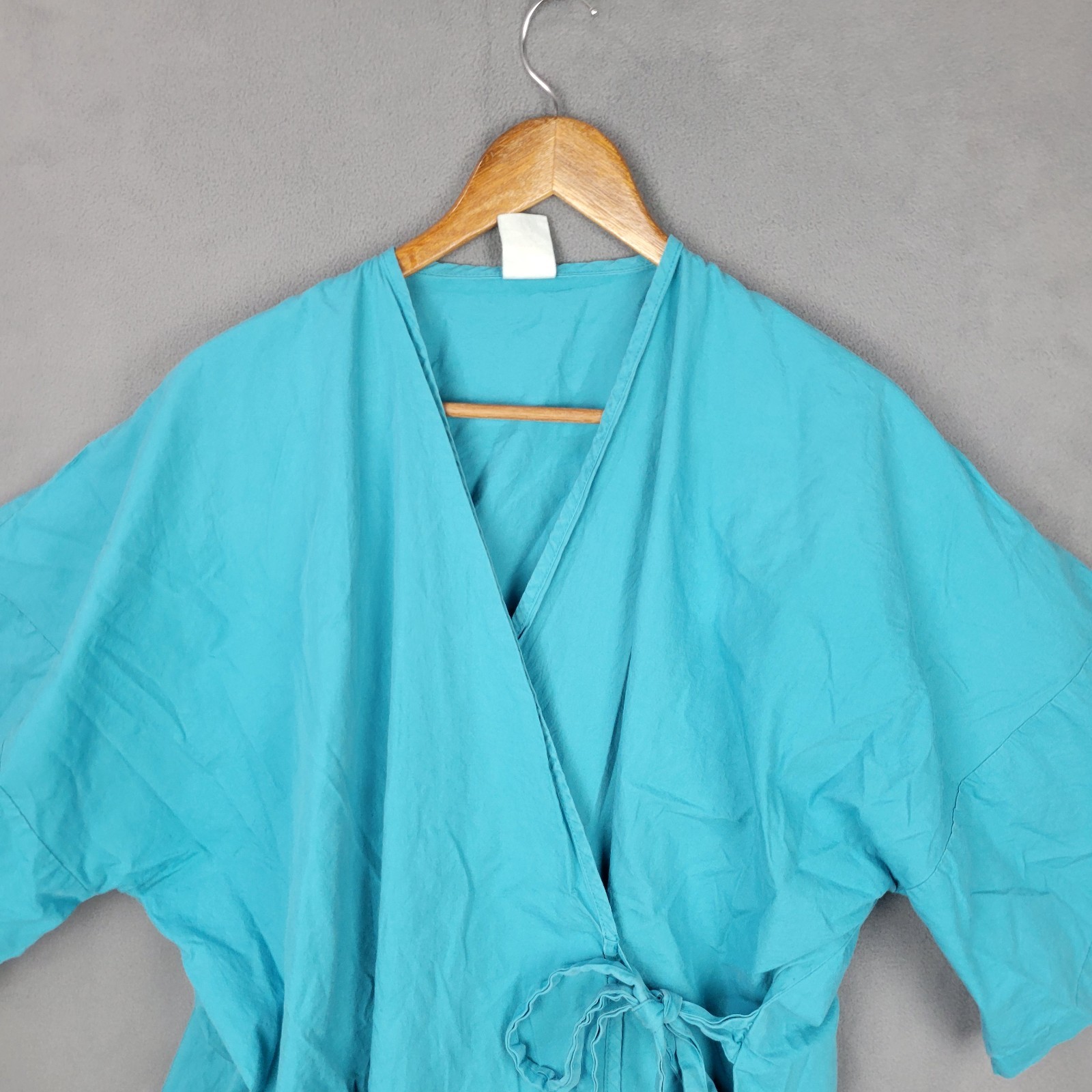 Standard Textile Softweave Patient Gown Unisex Large Blue Wrap Cotton Durability