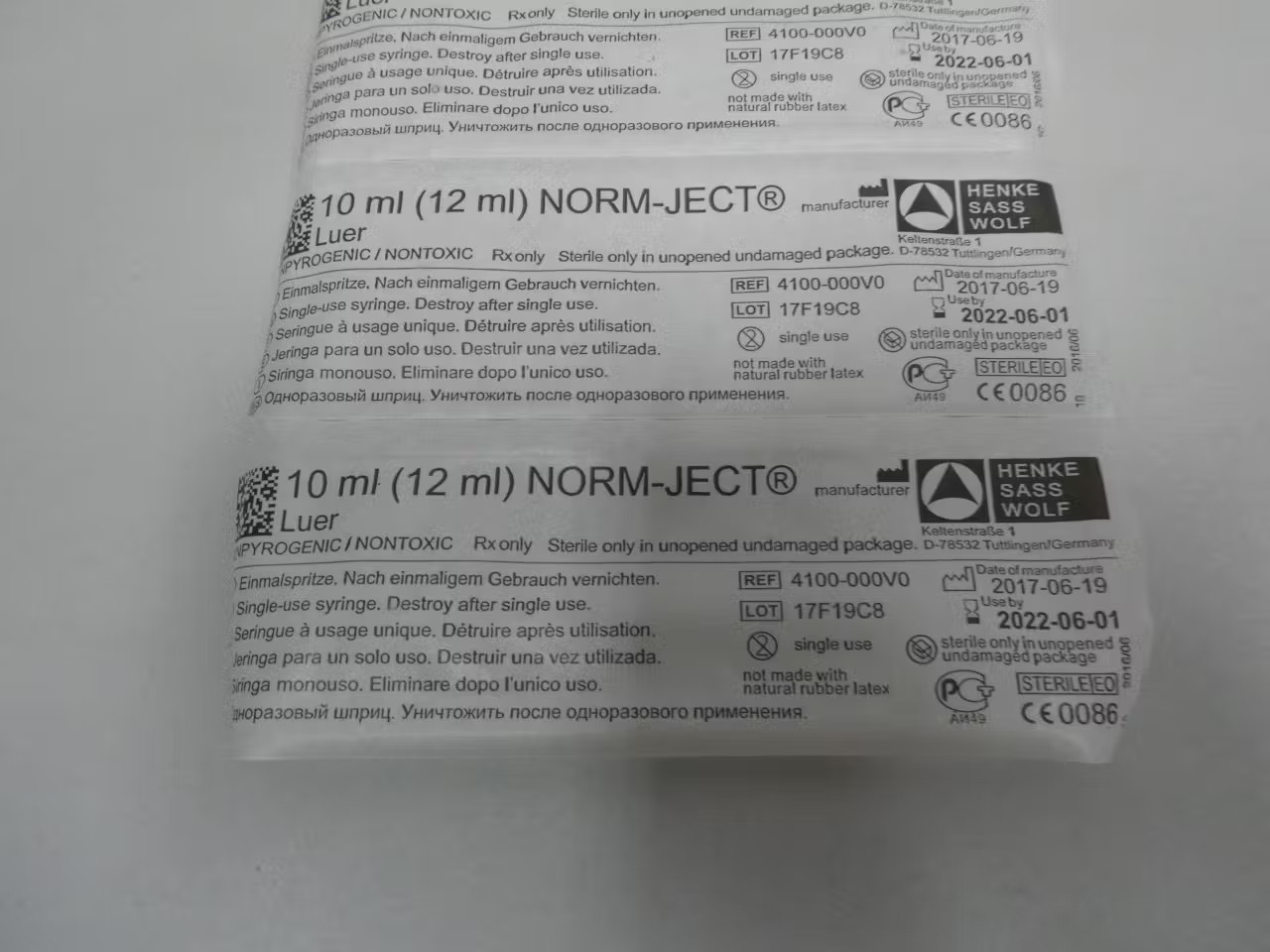 Box Of 100 Norm-ject 4100-000V0 10ml 12ml Syringe