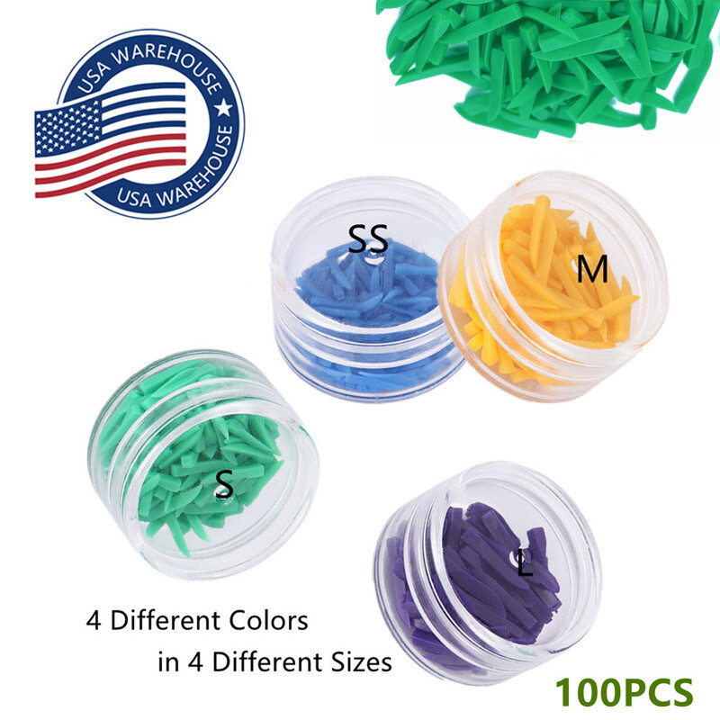 100pcs/box Disposable Dental Wedges Medical Plastic Concave Design Wedge W/ Hole