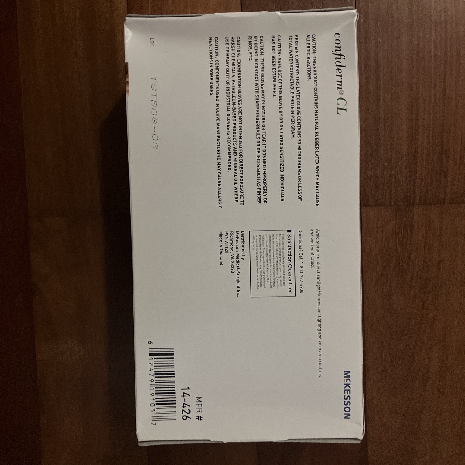 McKesson Confiderm Latex Exam Glove Standard Cuff Length MEDIUM 100 per Box