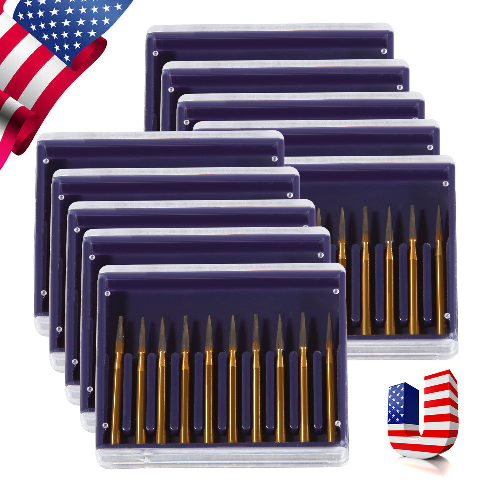 USA TRIMMING & FINISH DENTAL CARBIDE BURS 12 BLADES TF 7901 NEEDLE