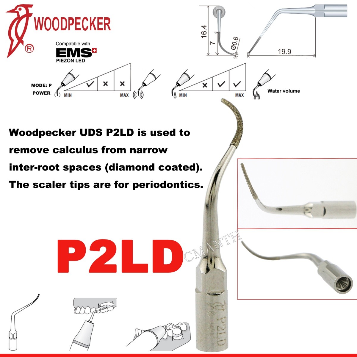 Woodpecker Dental Ultrasonic Scaler Tips P1-P33 Period Tips Fit EMS Scaler