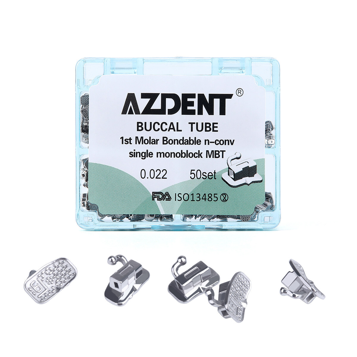 AZDENT Dental Orthodontic Buccal Tubes 1st Molar Bondable Non-Conv Roth /MBT.022
