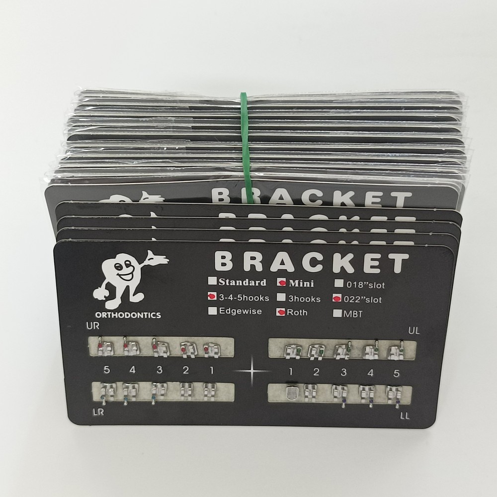 Dental Orthodontic Metal MIM Monoblock Brackets Mini Roth 022 Slot 345 hooks