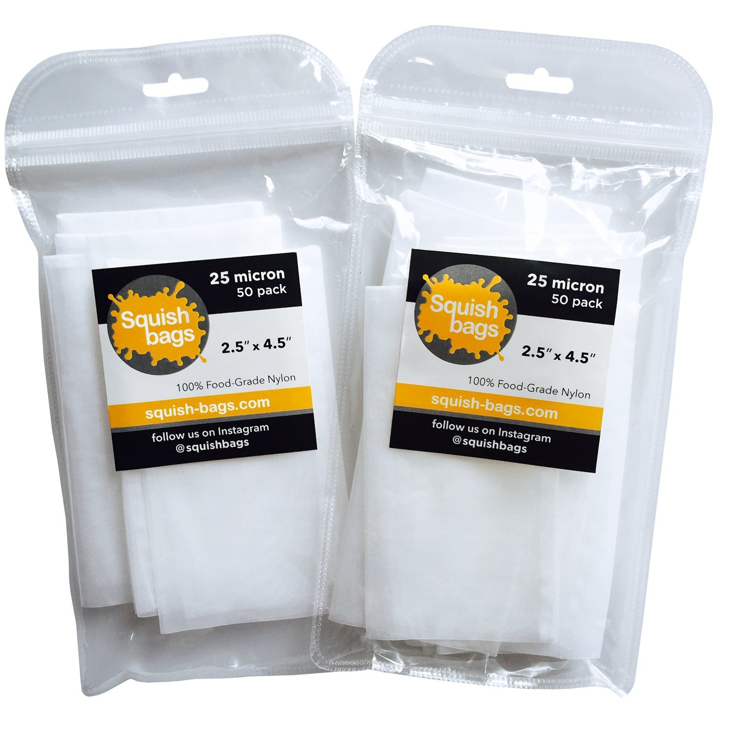 Squish Bags – Rosin Bags (2.5″ x 4.5″) – 25, 37, 90, 120 micron – 50-100 packs+