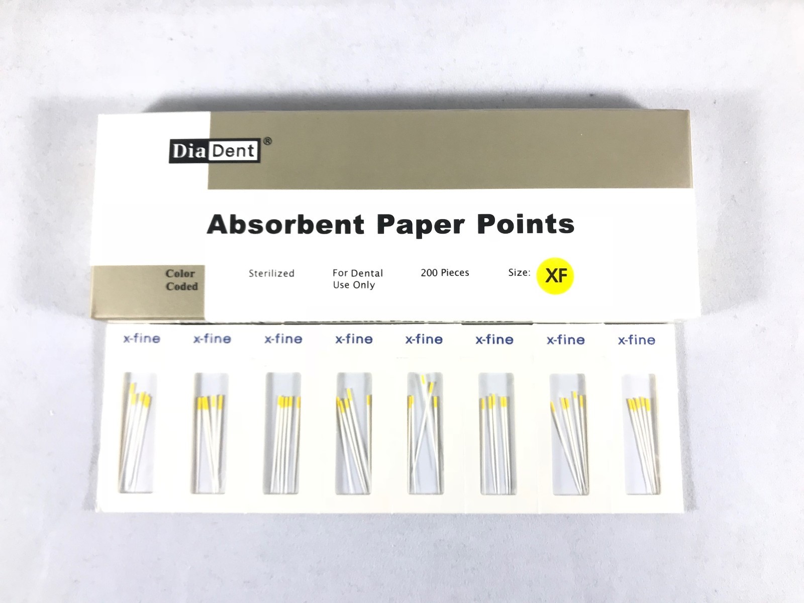 DIADENT Absorbent Paper Points Color Coded & Sterilized 200/Pack Cell Pack