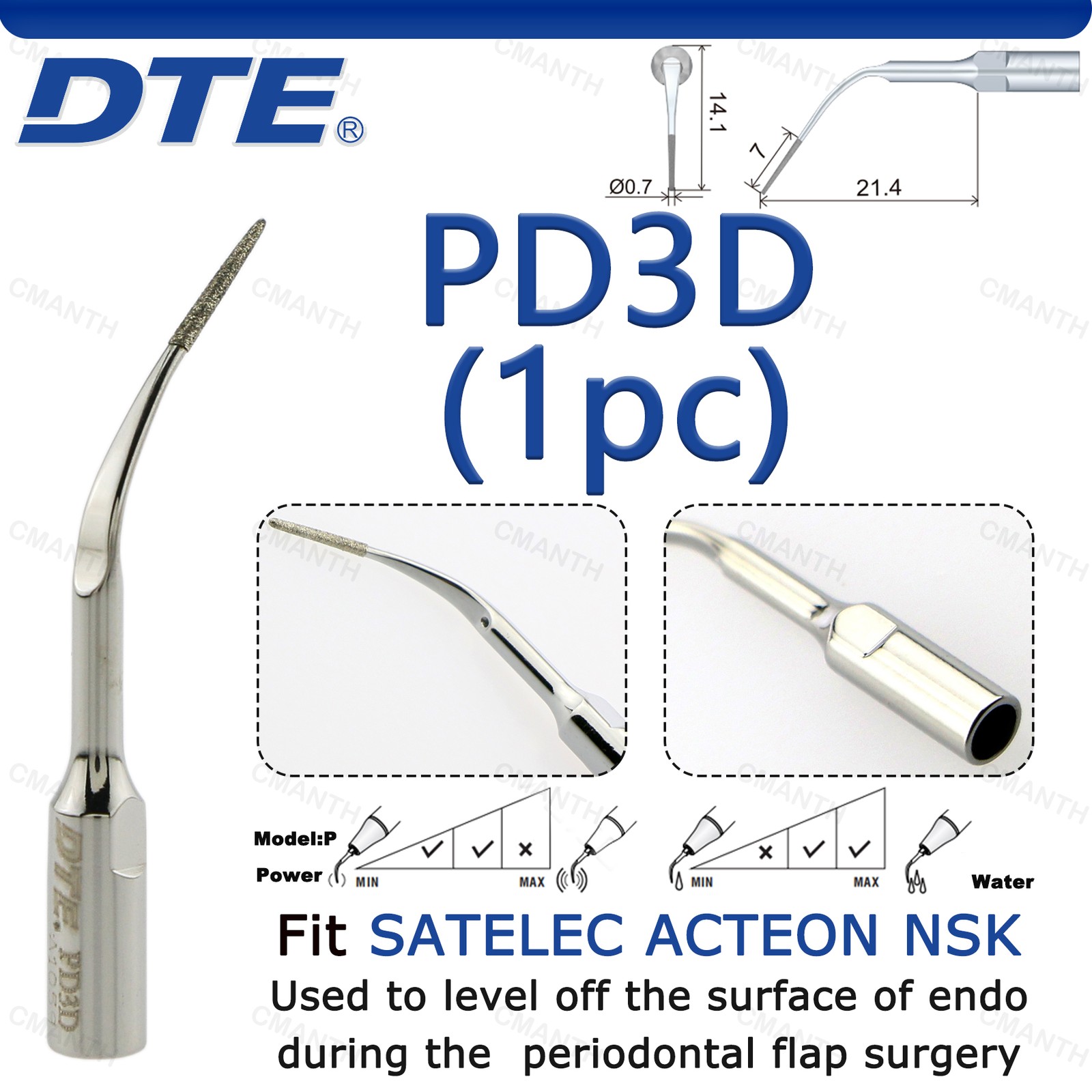 Woodpecker DTE Dental Ultrasonic Scaler Tip Periodontics Tips Fit NSK SATELEC