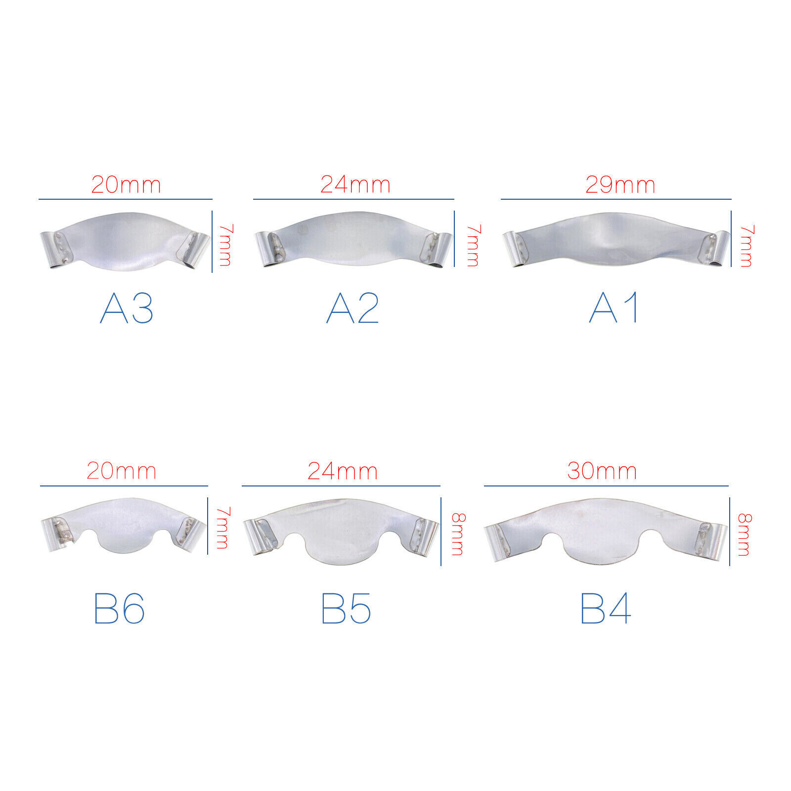 20Pcs/Pack Dental Saddle Contoured Metal Matrices Matrix Band / Springclip