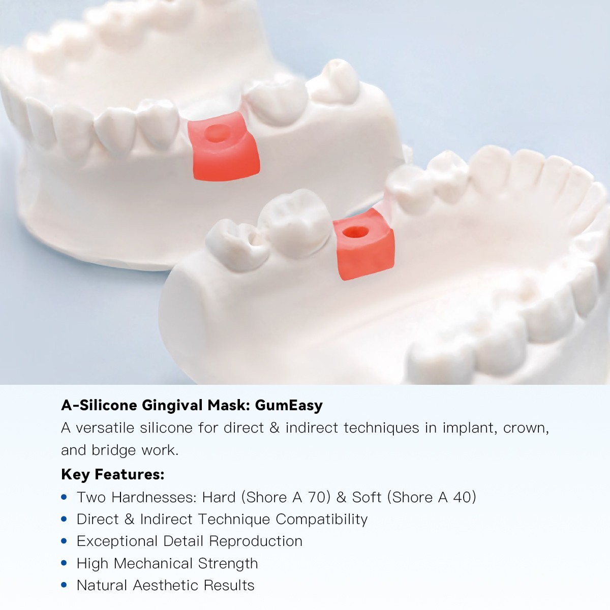 Dental Impression A-Silicone Pink for Gingival Mask Hard/Soft Regular/Soft High