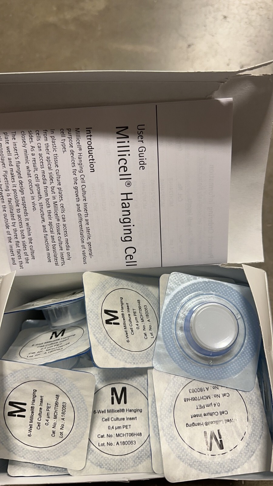 Millipore Millicell Hanging Cell Culture Insert, PET 0.4 μm, 6-well, 39/pk