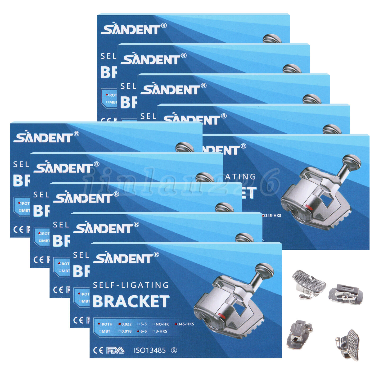 20Pcs/Pack Dental Orthodontic Self Ligating Braces Bracket Metal Brackets