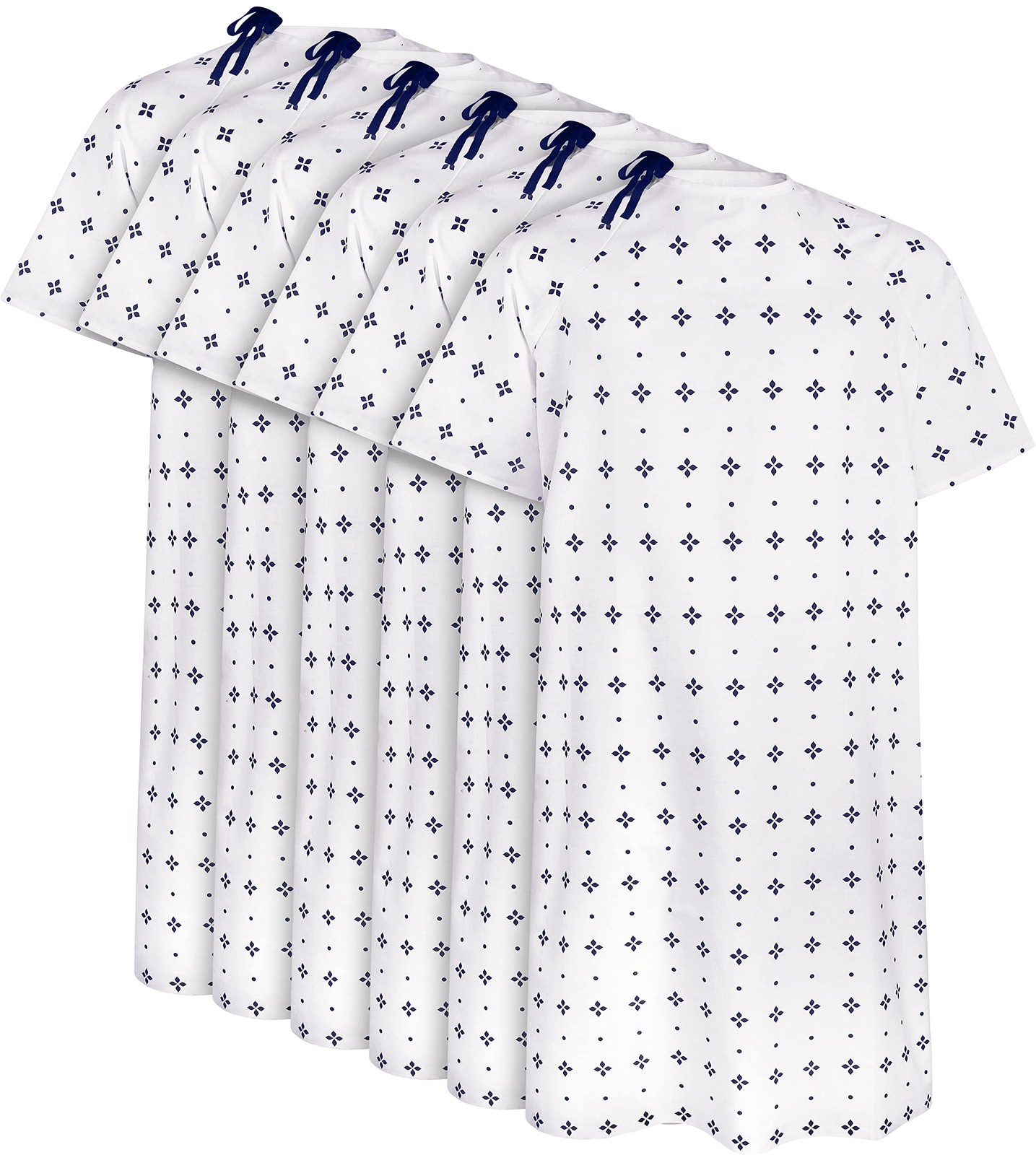 6 Pack Unisex Hospital Gowns, Patient Gowns for Women and Men with Back Tie, …