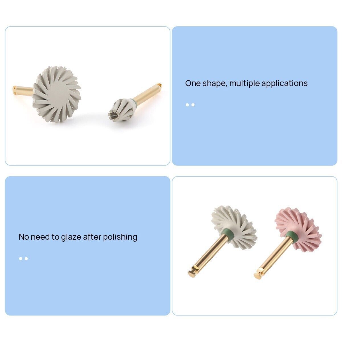 Dental Composite Polishing Wheel Kit Medium Fine gloss Diamond Burs CA 2.35mm