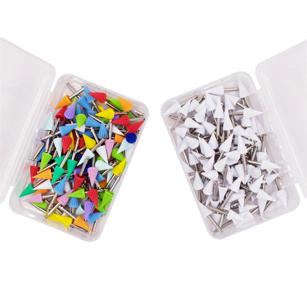 100Pcs/Box Dental Nylon Material Closure Flat Polishing Prophylaxis Brushes RA
