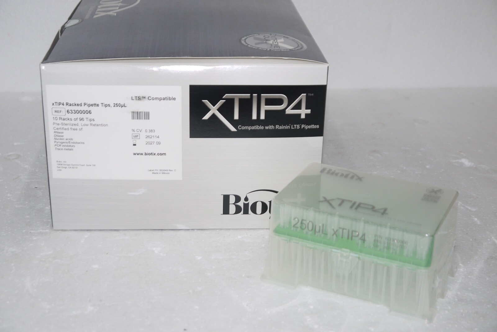 Biotix 63300006 250 uL Racked Low Retention Pipette Tips EXP 09-2027 960 pcs New
