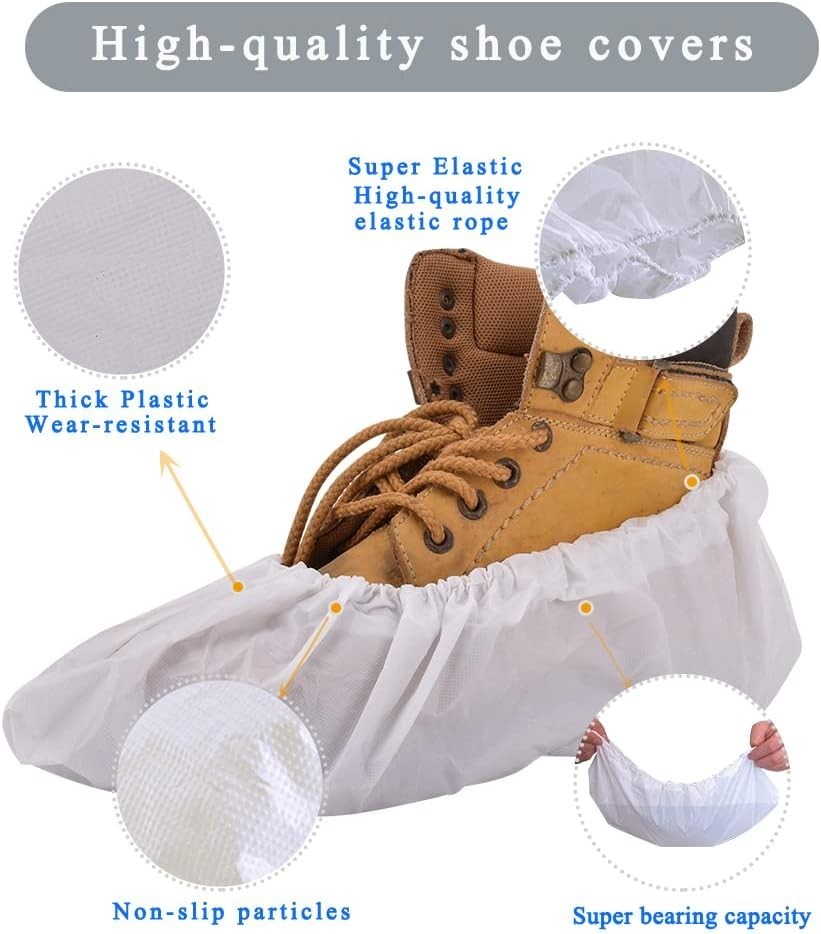 Versatile 200 Pack Disposable Shoe Protectors – Ideal for Indoor & Outdoor Use