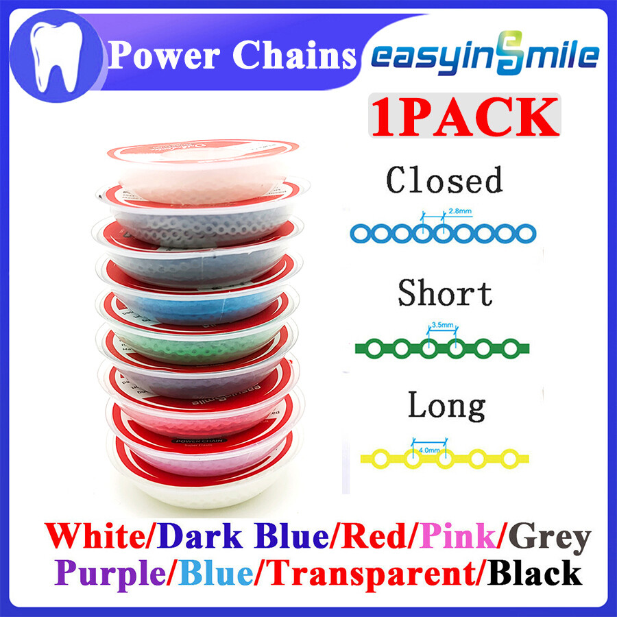 1PK Dental Orthodontic Power Chains Super Elastic Brace Bands Short/Long/Closed