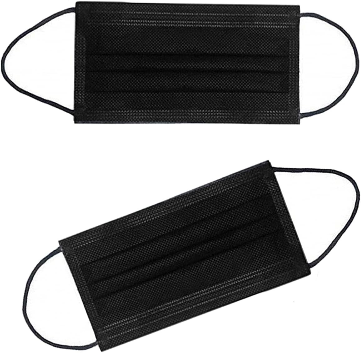 50/100 Pcs Black Disposable Face Cover 3-Ply Filter Breathable Earloop Masks