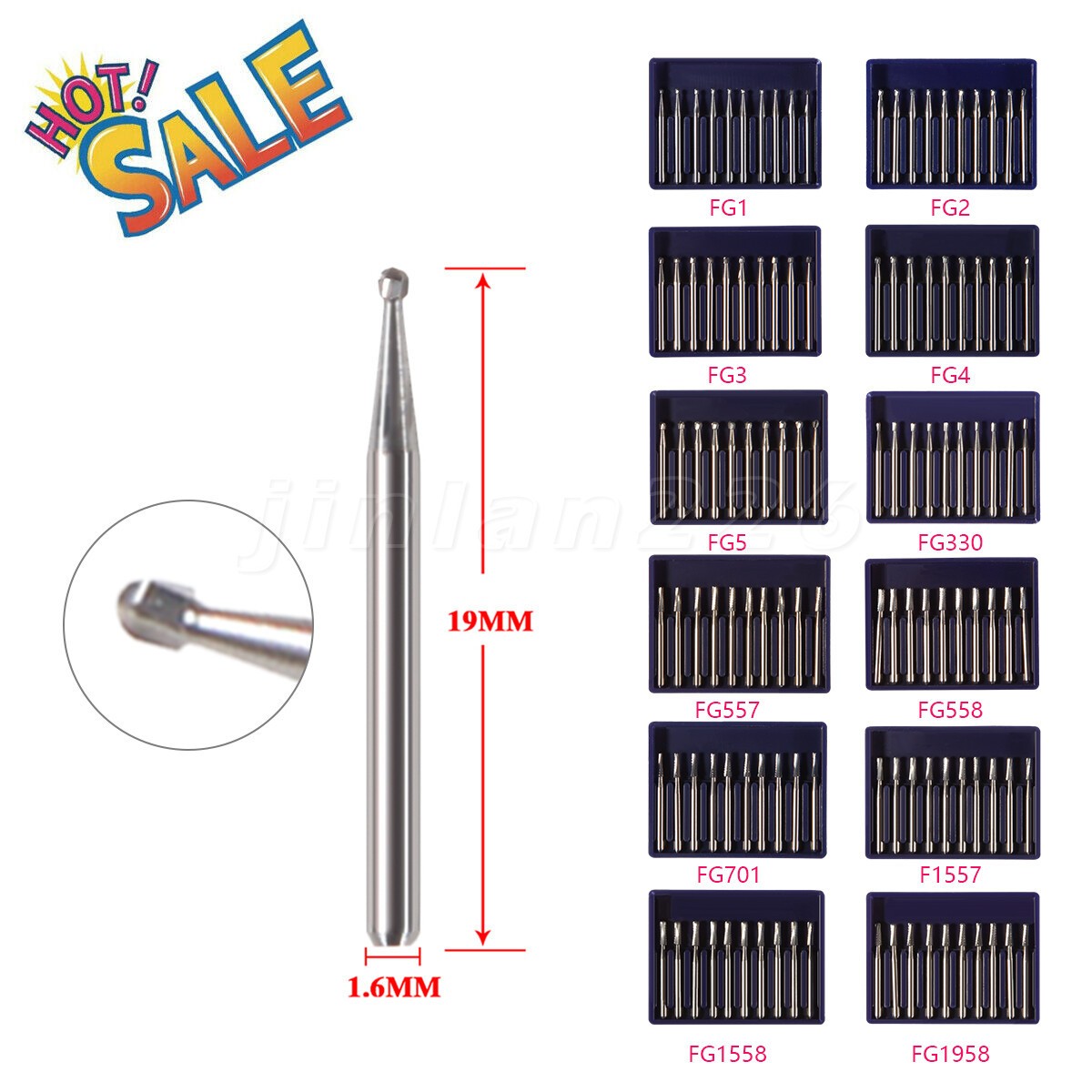 10pcs Dental Trimming Finishing Carbide Burs FG # Friction Grip Fit High Speed