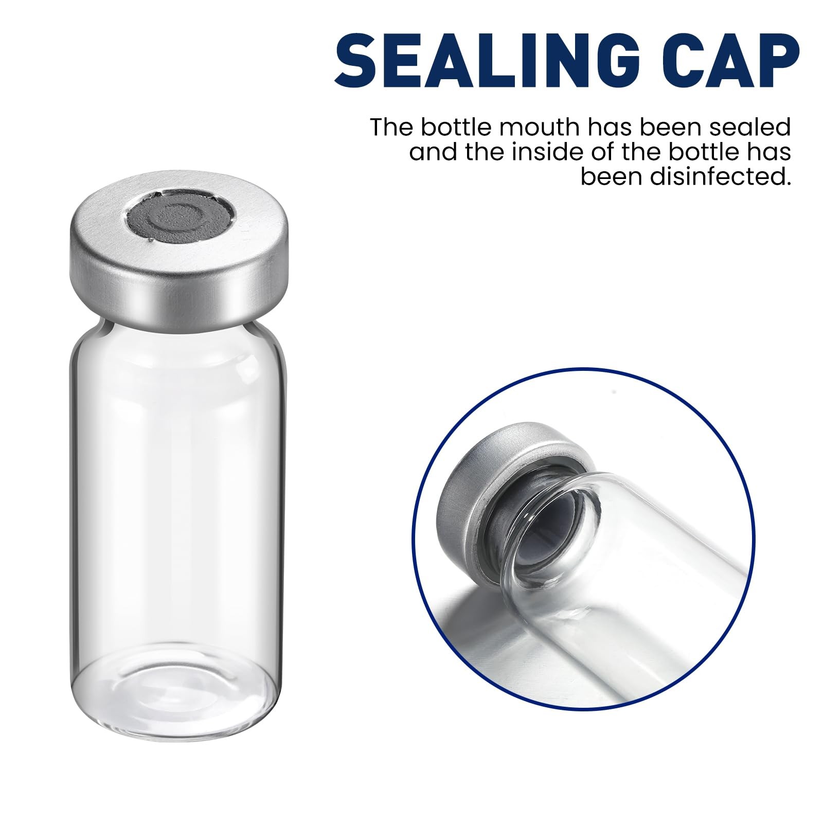10ml Sterile Vials with Self Healing Injection Port and Sealing Cap, 10ML