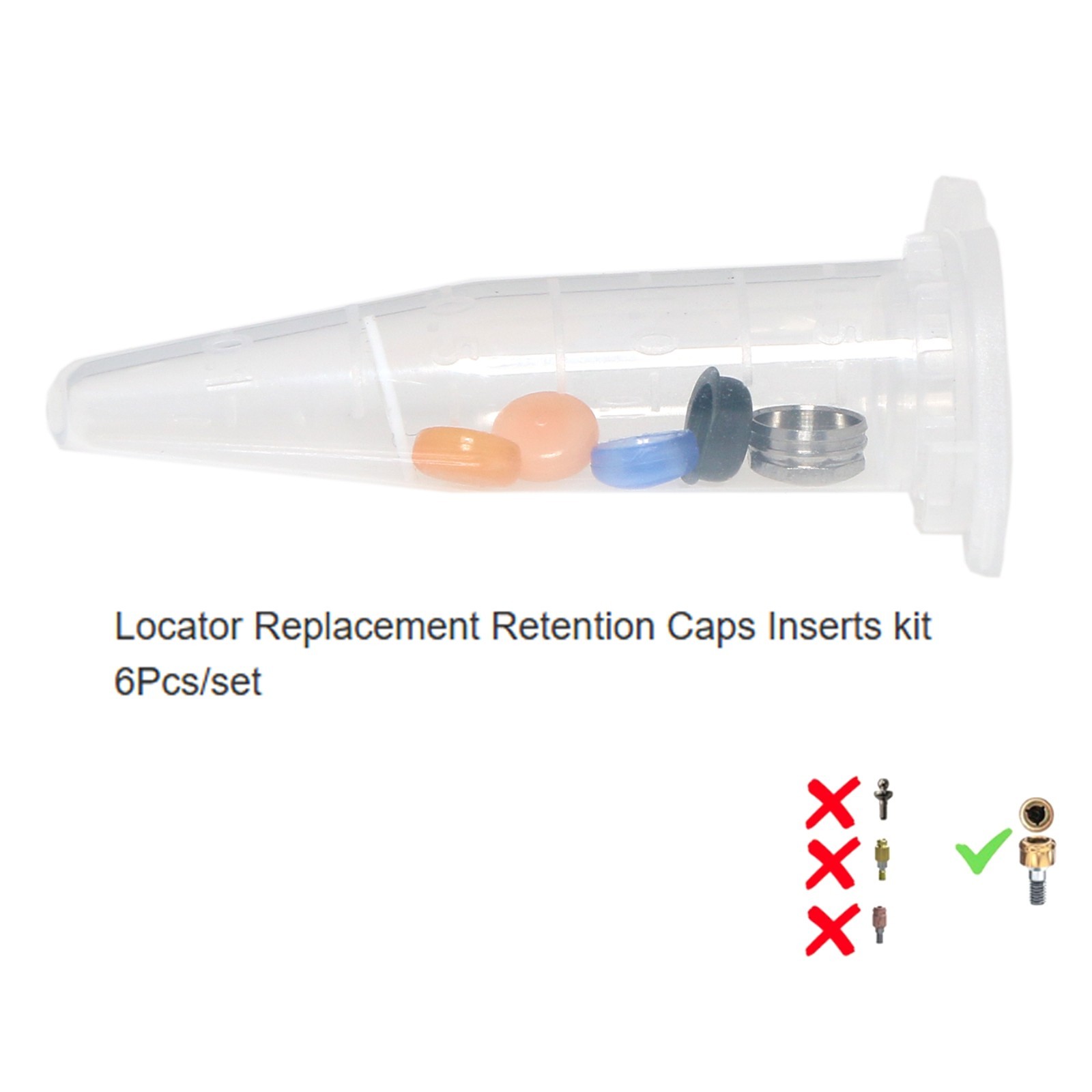 10Pcs US Dental attachment Zest Locator system standard Male Cap Inserts fit for
