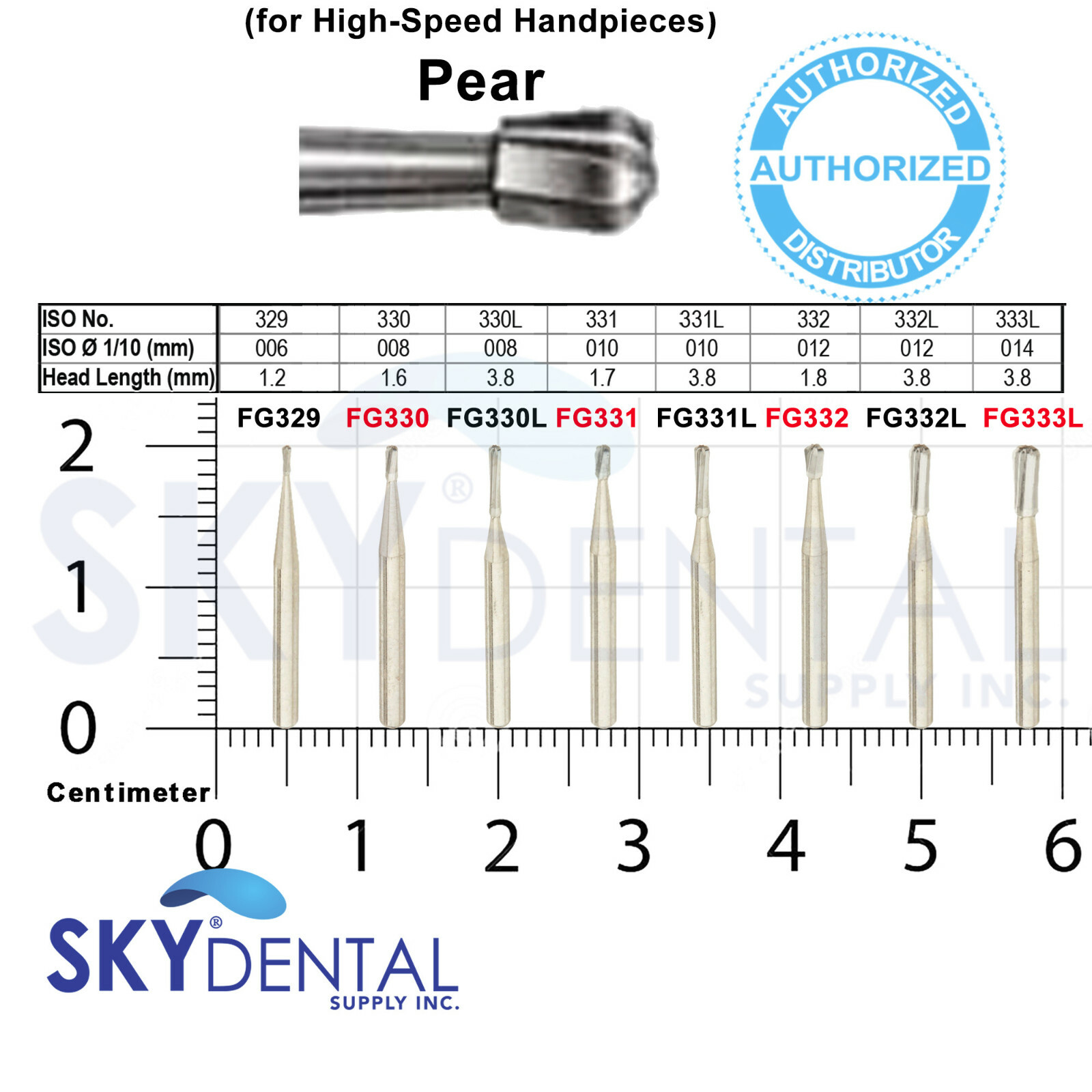 KERR Carbide Burs FG329 FG330 FG331 FG332 FG330L FG331L FG332L FG333L Bur