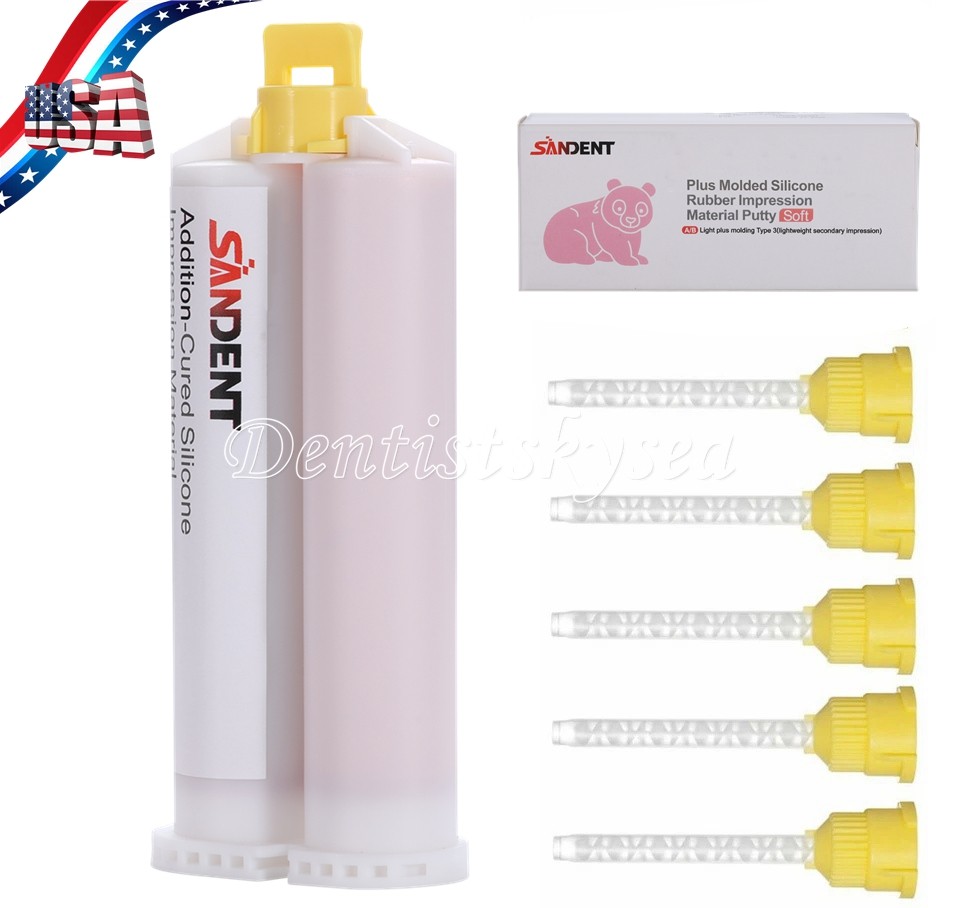 SANDENT Dental Elastomeric Impression Material Fast Body Fast Set Type 5 Tips