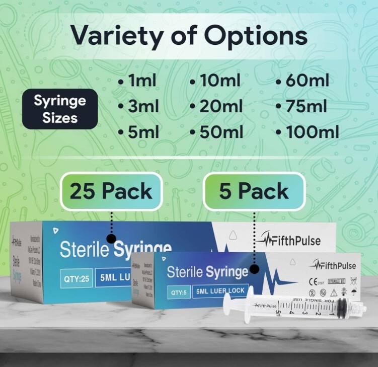 Plastic Syringes without Needle 5ml 10ml 20m 5ml 1ml Luer Lock Sterile Syringe