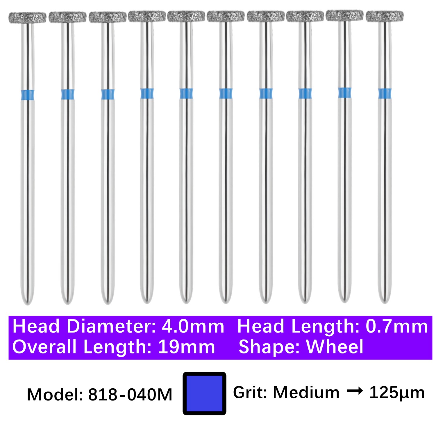 Vakker Dental Wheel FG Diamond Bur 818-040M Medium 10/pk