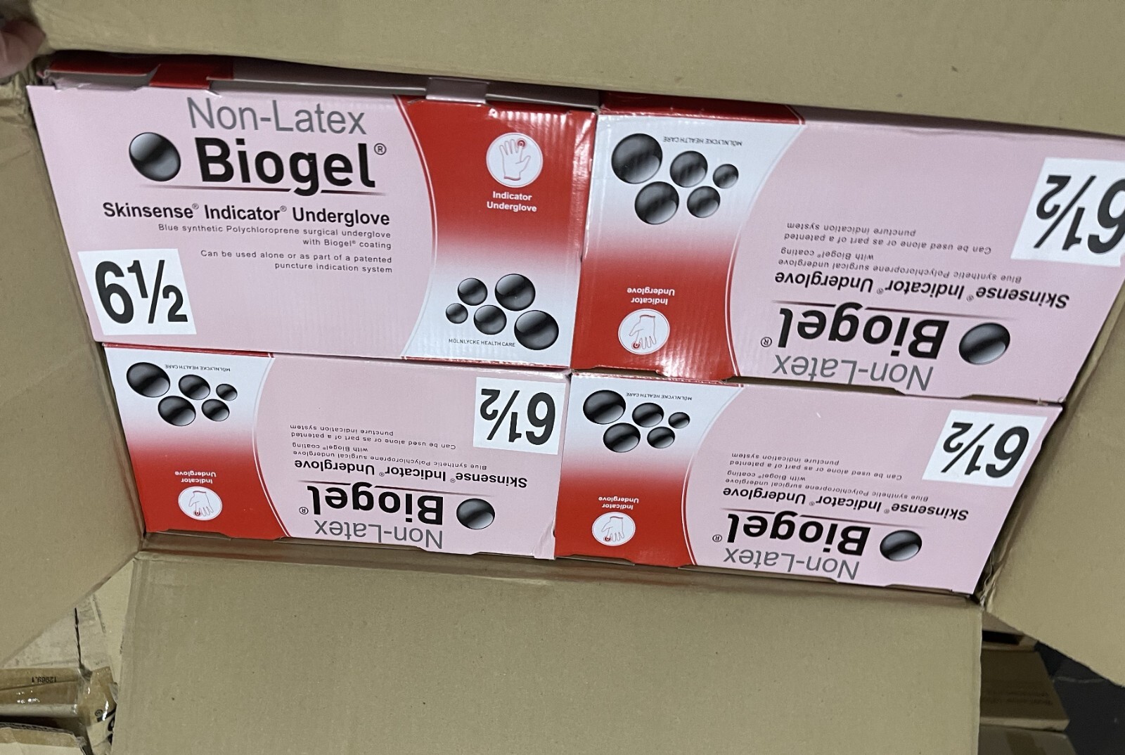 Biogel NON-Latex Skinsense Indicator UnderGlove Size 6 1/2 Box 50 pairs 40665-00