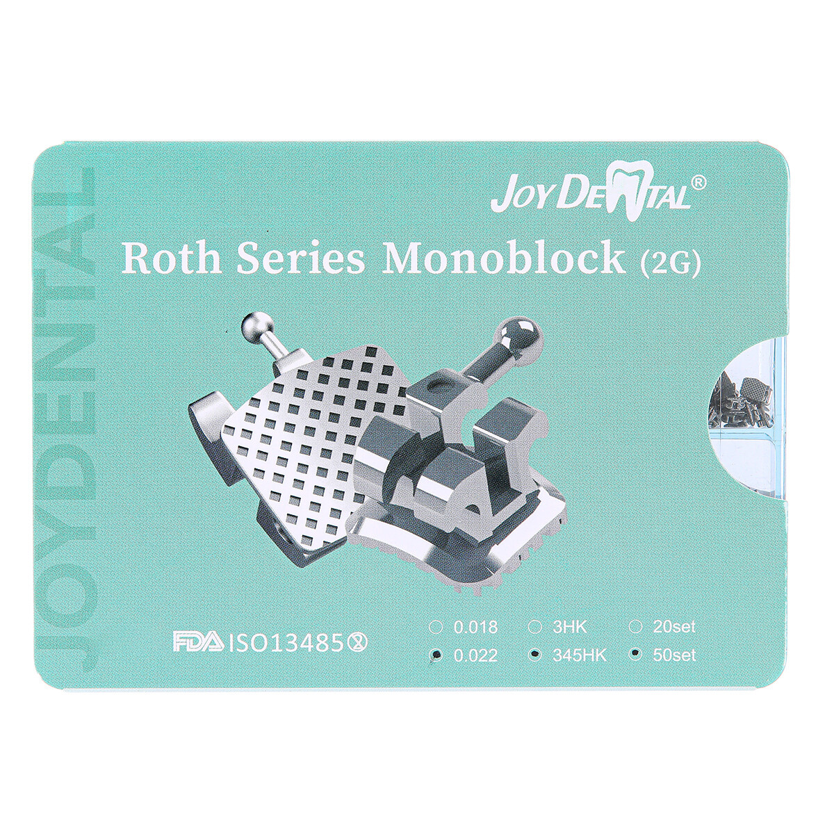 50 Sets AZDENT Dental Orthodontic MIM Monoblock Brackets Brace Roth.022 345 HOOK
