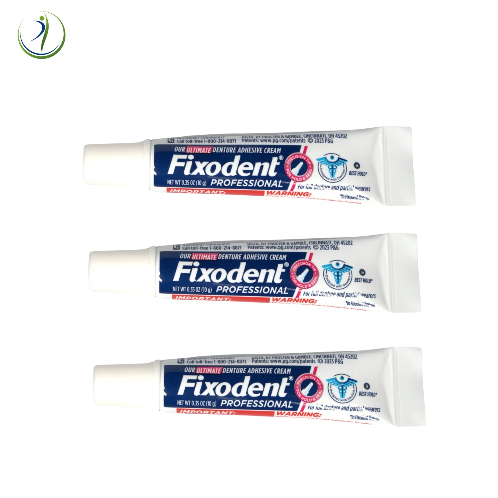 3 X Fixodent Professional Ultimate & Strongest Denture Adhesive Cream 10g 0.35oZ