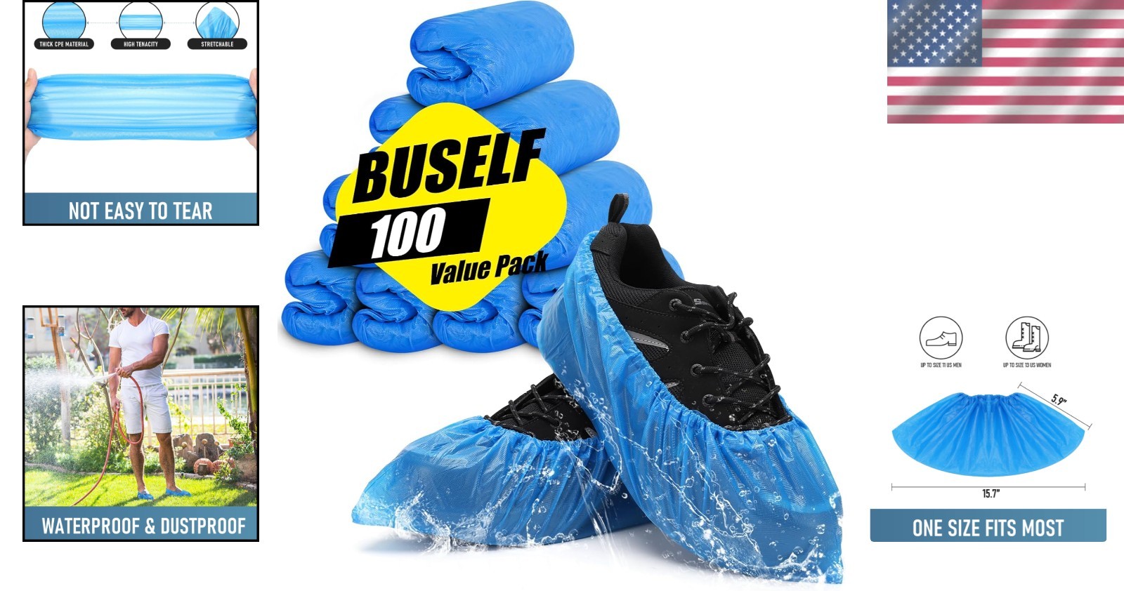 High-Quality Non-Slip Shoe Booties – 100 Pack, Perfect for Indoor & Outdoor Use