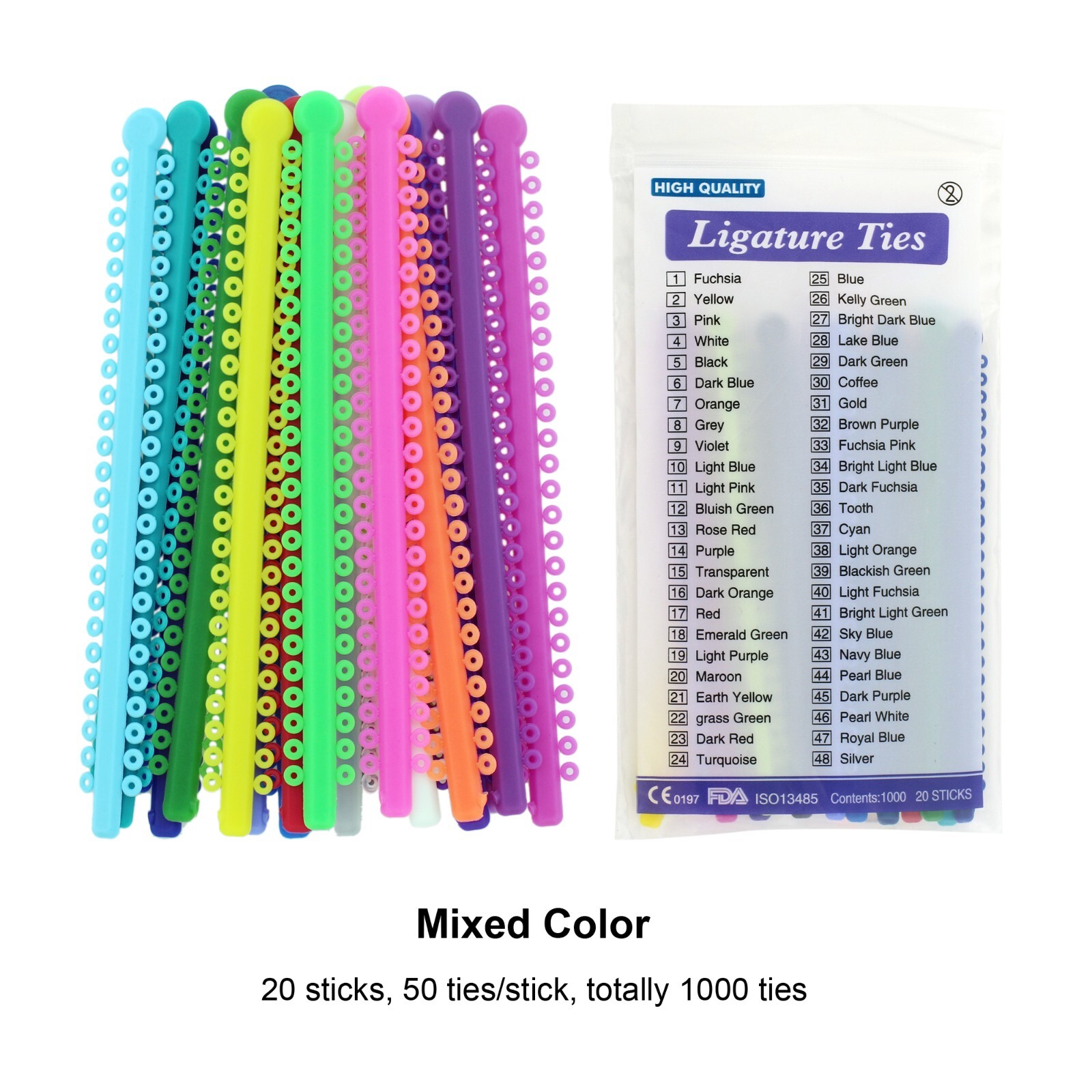 1000pcs Orthodontic Ligature Ties Elastic Ligas Ortodoncia Rubber Bands Brackets