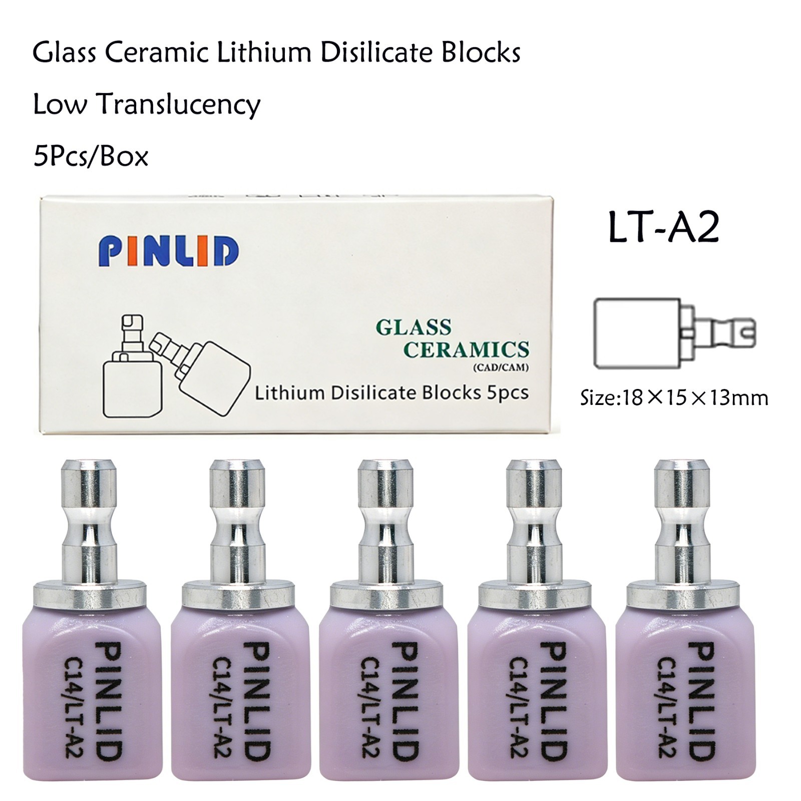 C14 Dental Emax Glass Ceramic Block LT A3 Lithium Disilicate CAD/CAM CEREC Block