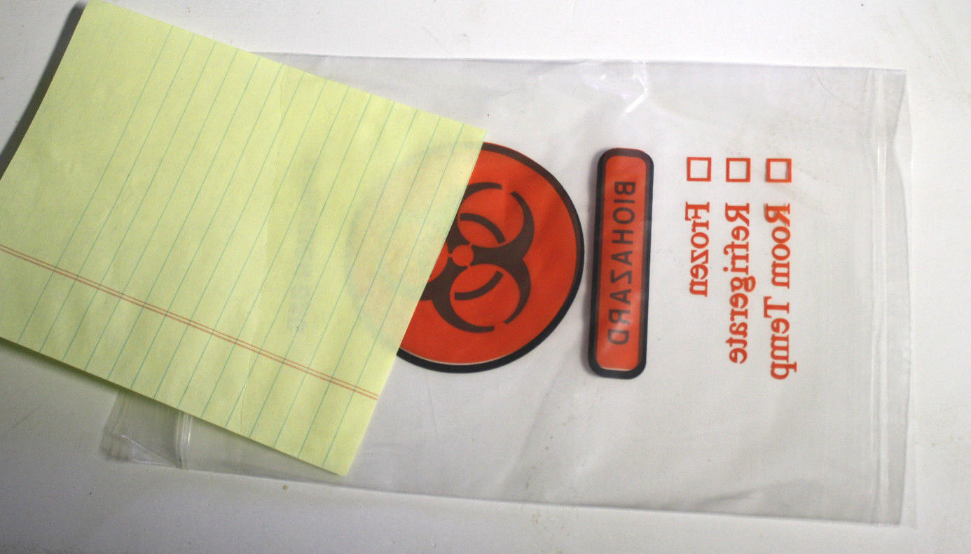 Biohazard Specimen Bags 25 or 50 ct Halloween Treat Candy Party Gag Gift 6×9