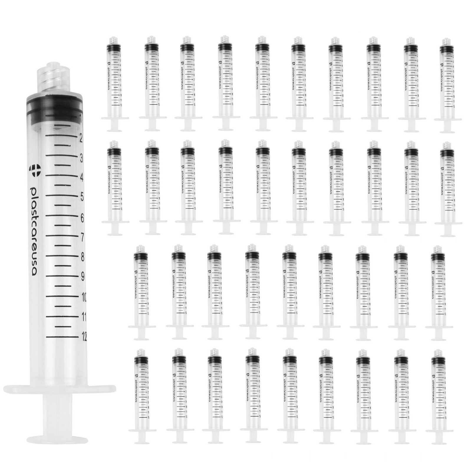 50 12ml 12cc Luer Lock Disposable Syringes (Non Sterile) Saline Oral Medicine