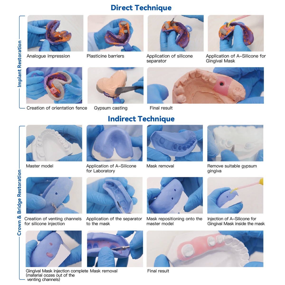Dental Impression A-Silicone Pink for Gingival Mask Hard/Soft Regular/Soft High