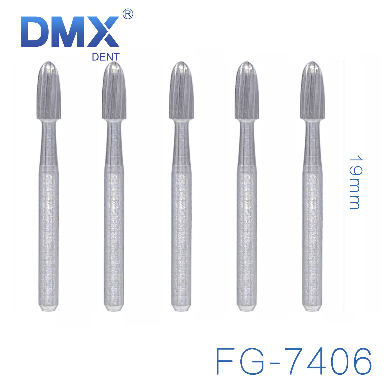 5Pcs Dental Carbide Burs Trimming Finishing Polishing Egg Football FG 7406 High
