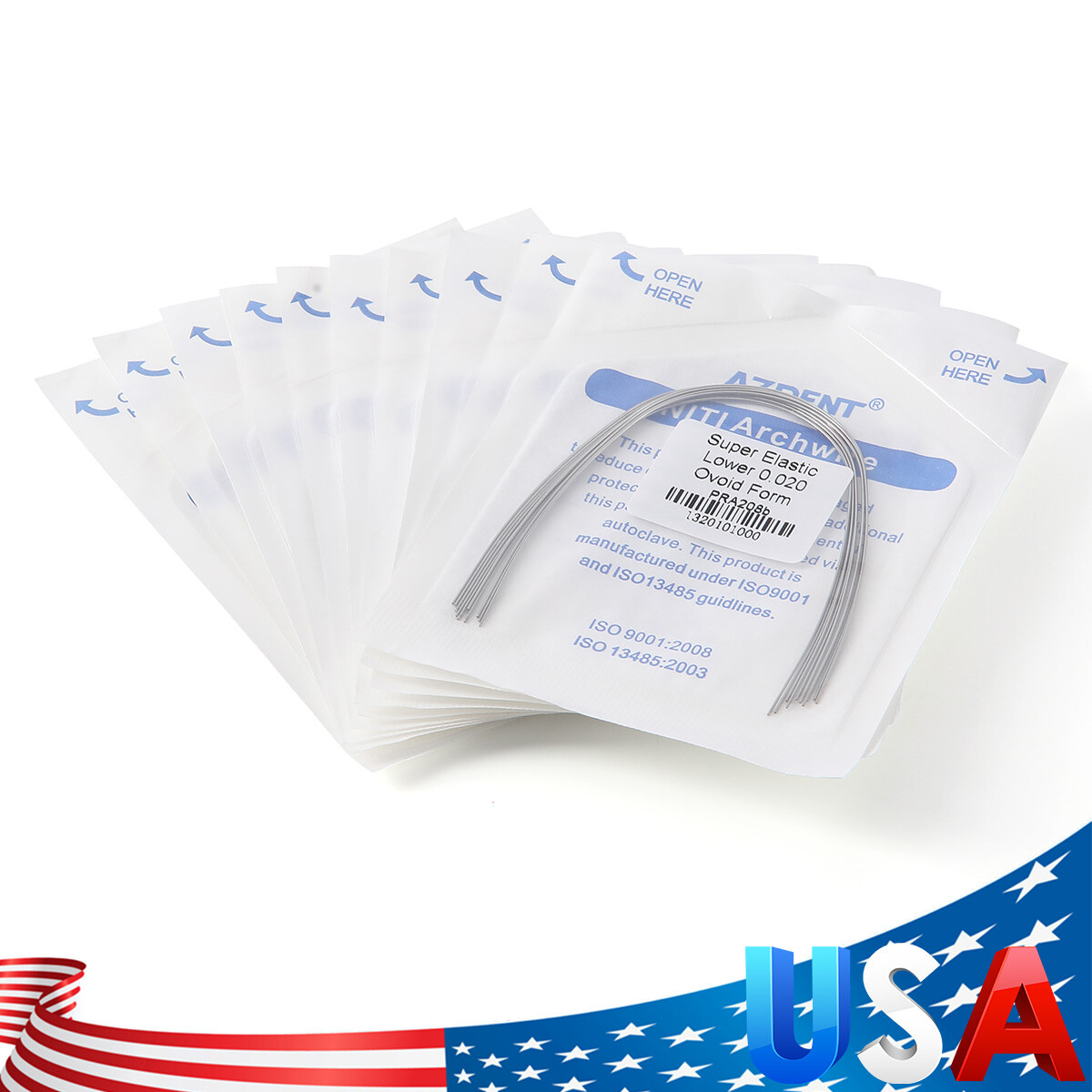 USA Dental Orthodontic Super Elastic NITI Round Arch Wires All Sizes Ovoid Form