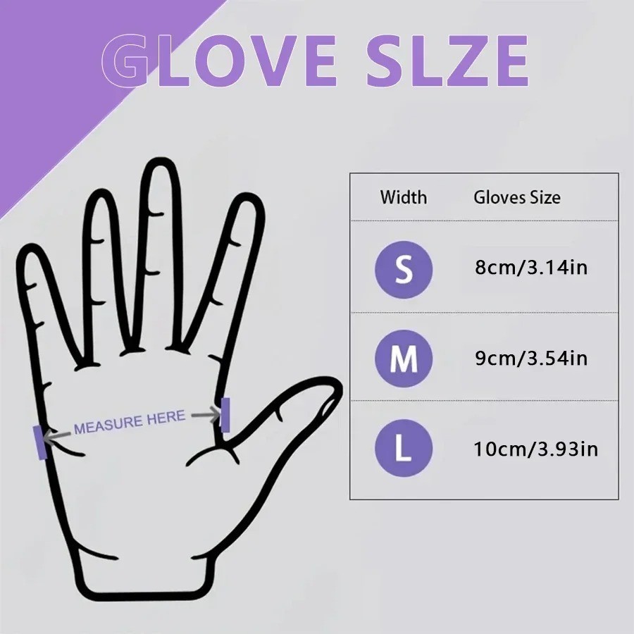 100 Disposable Nitrile Gloves Powder Free Latex Free Medical Use & Food Grade