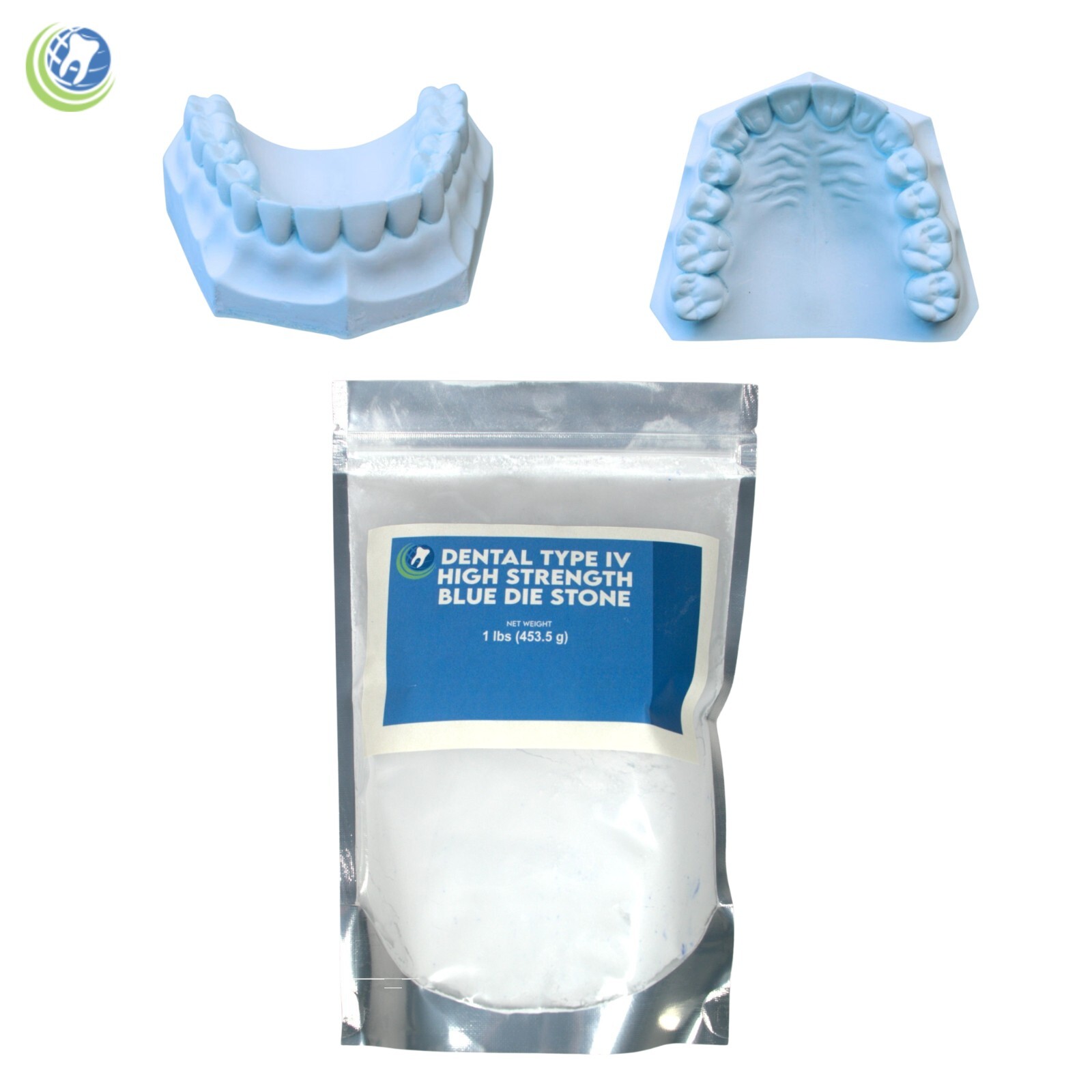 DENTAL GYPSUM DIE STONE TYPE IV BLUE HIGH STRENGTH COMPOUND LOW EXPANSION 1 Lb.