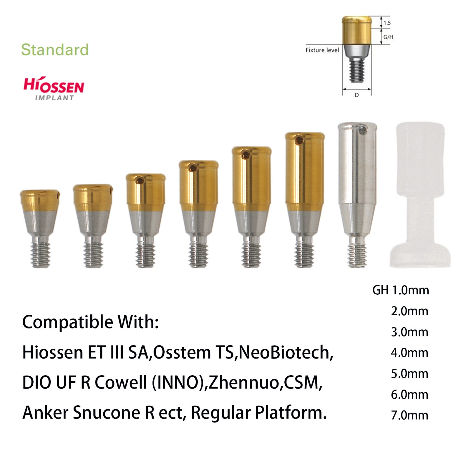 US Osstem Hiossen ET Transfer Analog Healing Abutment Locators fits Mini/Regular