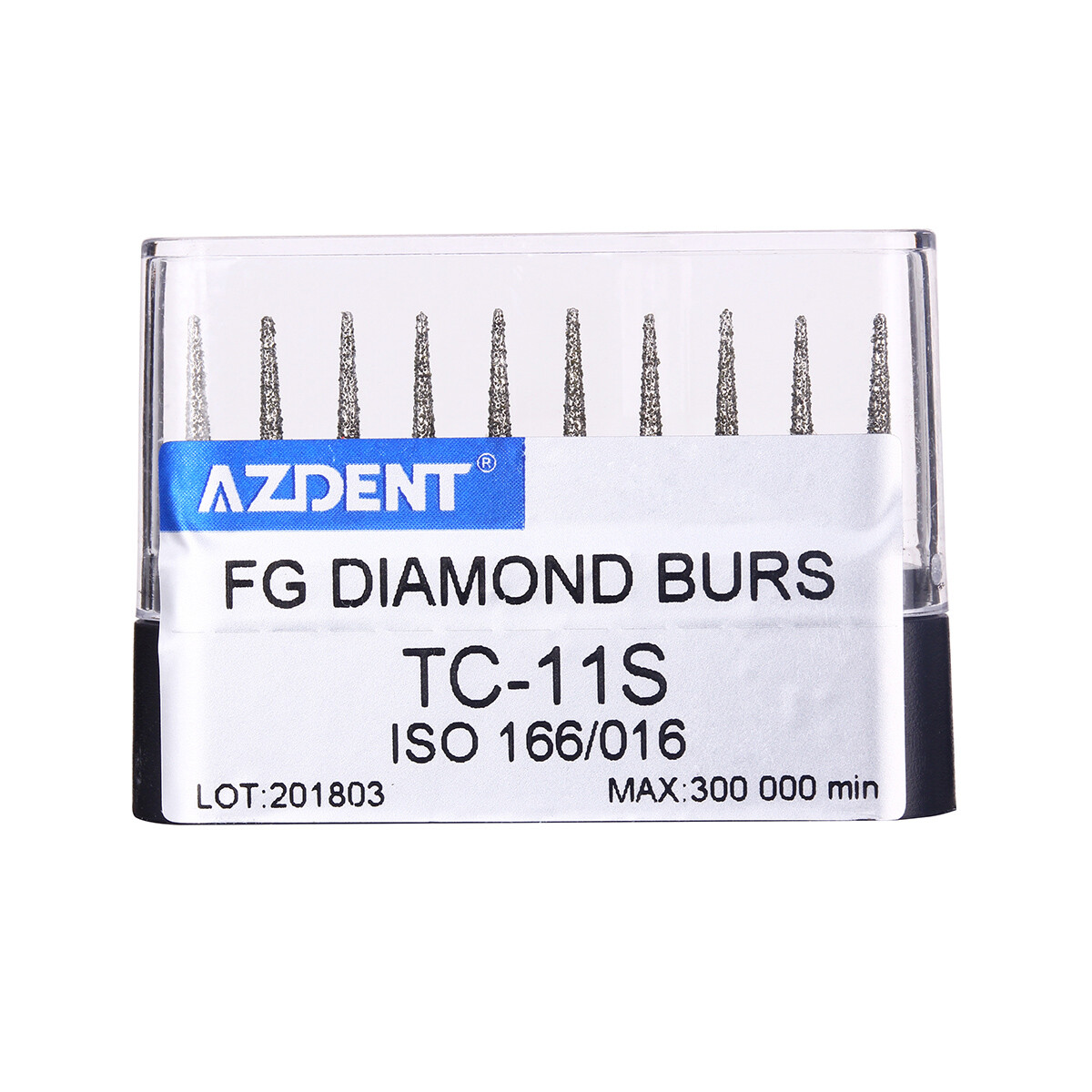 10pc/kit AZDENT Dental Diamond Burs High Speed Handpiece Friction Grip 20 Types