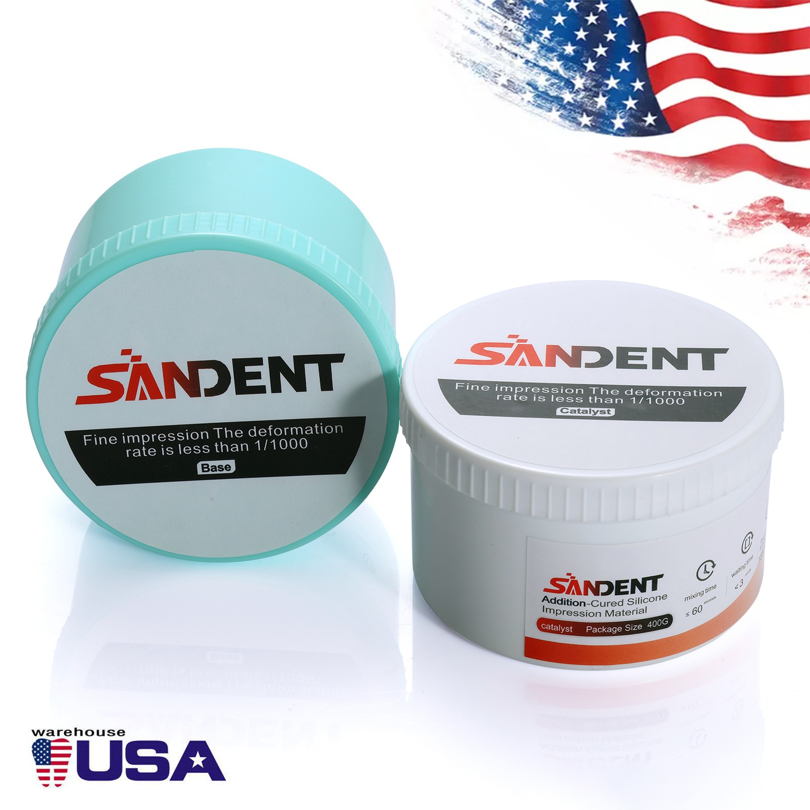 10Sets Dental Impression Putty Fast Set VPS 400g Base & 400g Catalyst Heavy Body