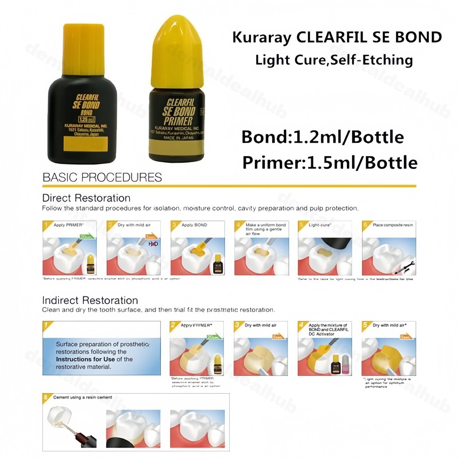 Kuraray Clearfil SE Bond Half Kit Self-etching Primer and a Bonding Agent