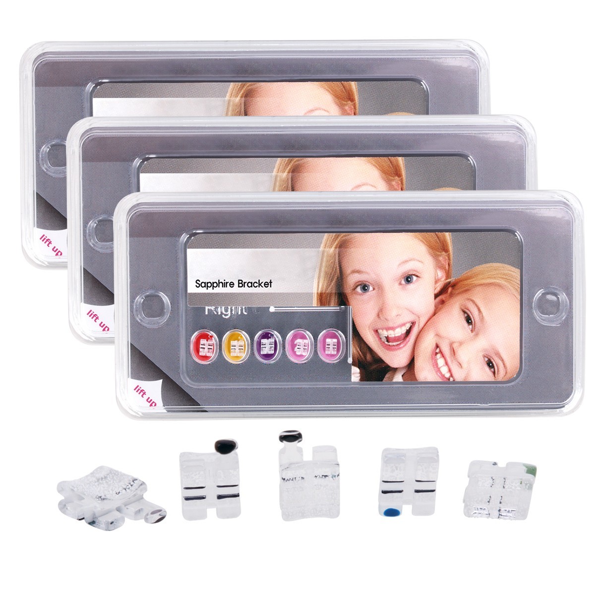 Dental Orthodontic Monocrystalline Sapphire Brackets Mini Roth 022 345 Hooks