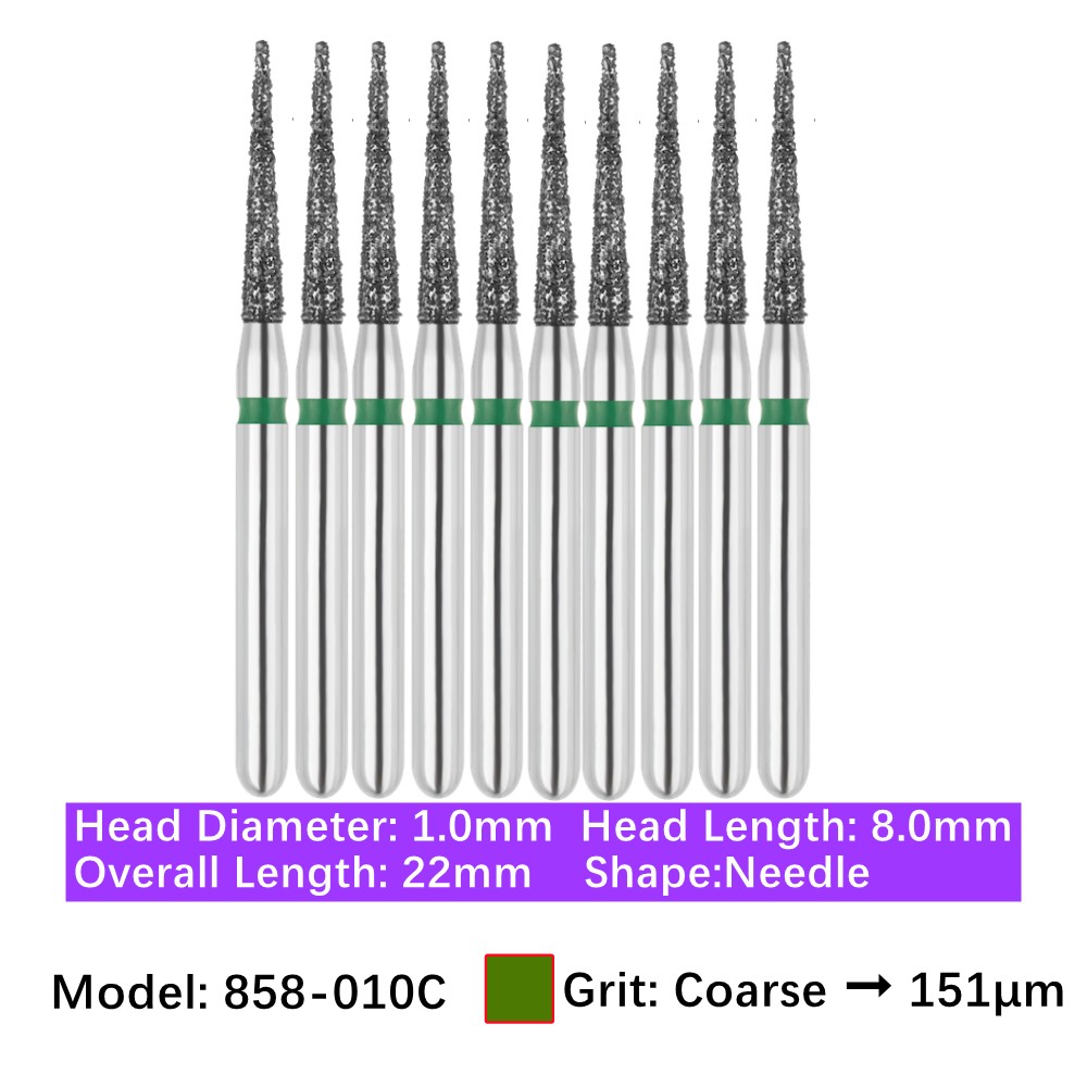 Vakker Dental Needle FG Diamond Bur 858-010C Coarse 10/pk