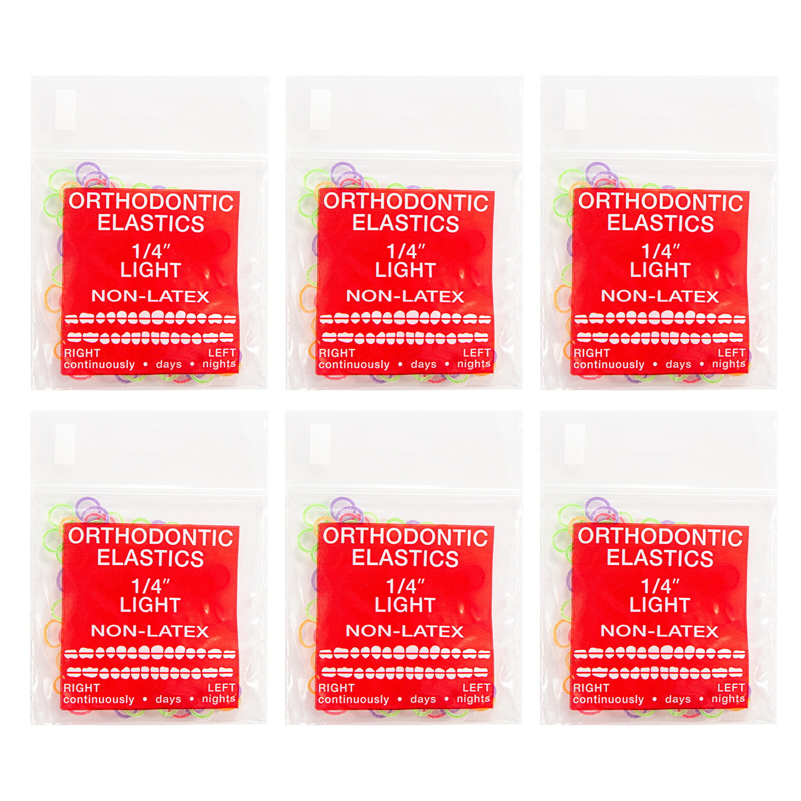 Dental Orthodontic Intra oral Elastic Neon Rubber Bands Elastics Brace Non-latex